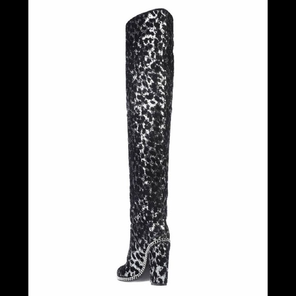 *NIB❗️Balmain Emma Leopard Sequin Over The Knee Boots - Picture 4 of 13